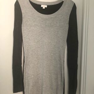 Tri-color long sleeved body con dress